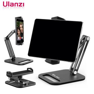Ulanzi タブレットスタンド iPadスタンド 折り畳み式 タブレット 高さ調整 スマホスタンド 卓上スタンド 角度調整可能 携帯ホルダー 4-13インチ アルミ製