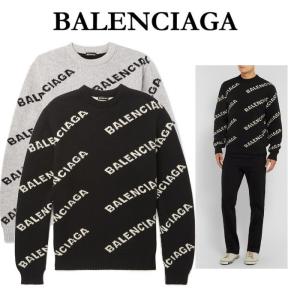 BALENCIAGA バレンシアガ ジャガードロゴ ニット セーター ブラック