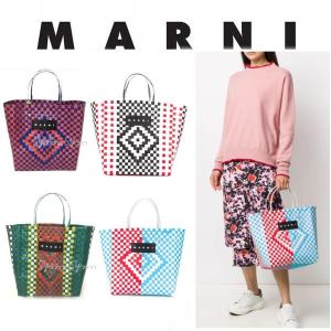 MARNI MARKET マルニ マーケット ピクニックバッグ カゴバッグ L