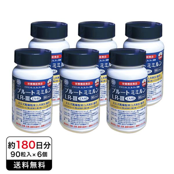 【正規販売店】 ブルートミミルンLR−III EX40 （90粒入×6本 約6カ月分）桑の葉エキス ...