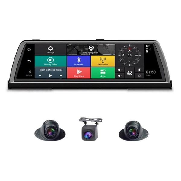 4カメラ ドライブレコーダー 10インチディスプレイ センターコンソール Android 5.1 4...