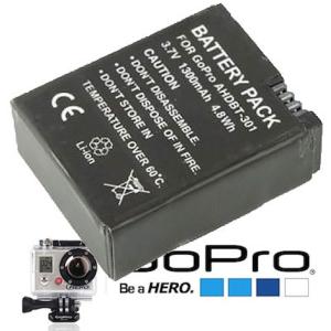 Gopro Hero 3対応 AHDBT-301 AHDBT-201 互換バッテリー 1300ｍAh｜synergy2