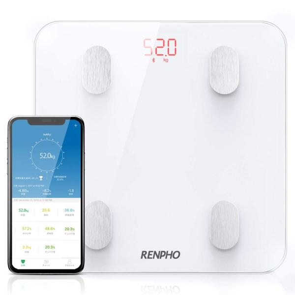 Bluetooth 体重計 体組成計 体脂肪率 体水分率 推定骨量 基礎代謝量 内臓脂肪レベル BM...