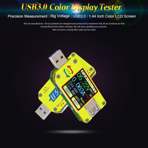 USB 3.0 電流・電圧・充電ケーブルインピーダンス チェッカー テスター カラー液晶ディスプレイ