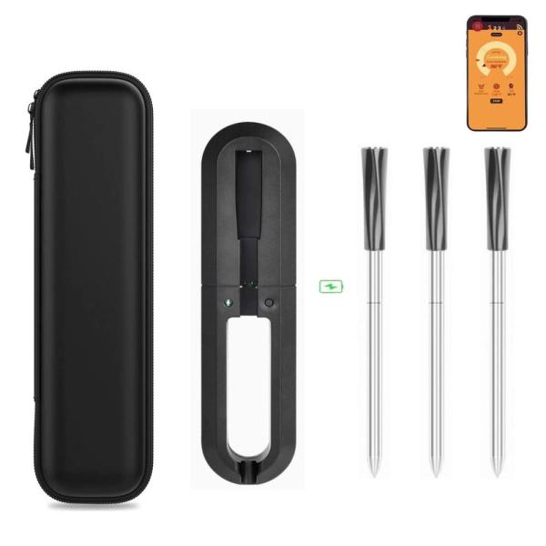 Bluetooth ワイヤレス キッチン クッキング 調理用温度計 プローブ 3本 Android ...