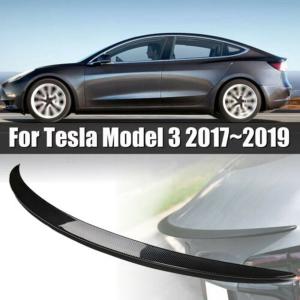 Tesla Model 3 (2017 - 2019) カーボンファイバー リアスポイラー テールウイング｜synergy2