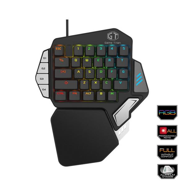 荒野行動 PUBG対応 33キー プログラマブル シングルハンド USB ゲーミングキーボードLED...