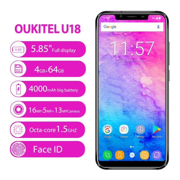 Oukitel U18 Android 7.0 4G LTE スマートフォン 5.85インチ 21:...