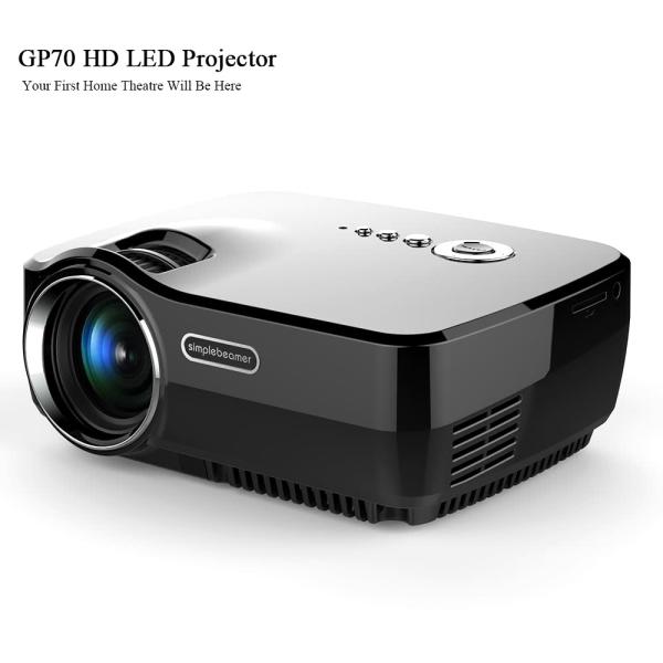 GP70 HD LED プロジェクター 1080P HD 10000:1 HDMI/SD/USB/V...