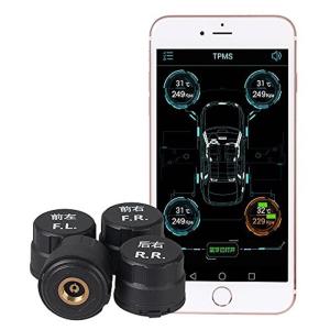 iOS Android スマートフォン・タブレット対応 TPMS (タイヤ空気圧・温度)モニターシステム Bluetooth ワイヤレス