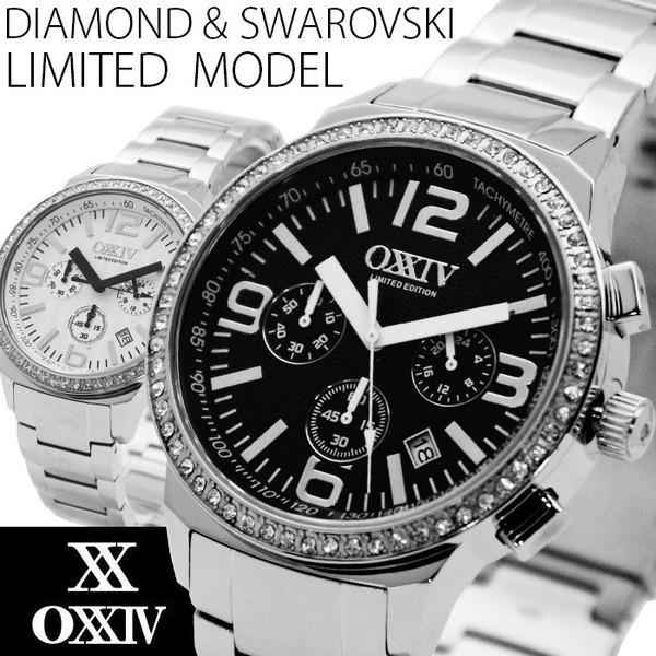 限定モデル クロノグラフ 腕時計 天然ダイヤ使用 ブランド 送料無料  全2色 1年保証 正規 OX...