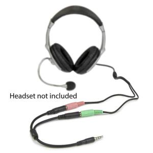 StarTech.com ヘッドフォン/マイク用ジャック付ヘッドセット対応アダプタ 4極ミニプラグ (オス)-2x 3極ミニジャック (メス) MUYHSMFF