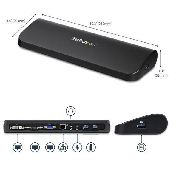 USB3.0接続ドッキングステーション Mac/Windows対応 デュアルモニタ対応 HDMI/D...
