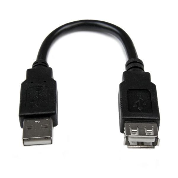 StarTech.com 15cm USB2.0延長アダプタケーブル USB A(オス)-USB A...