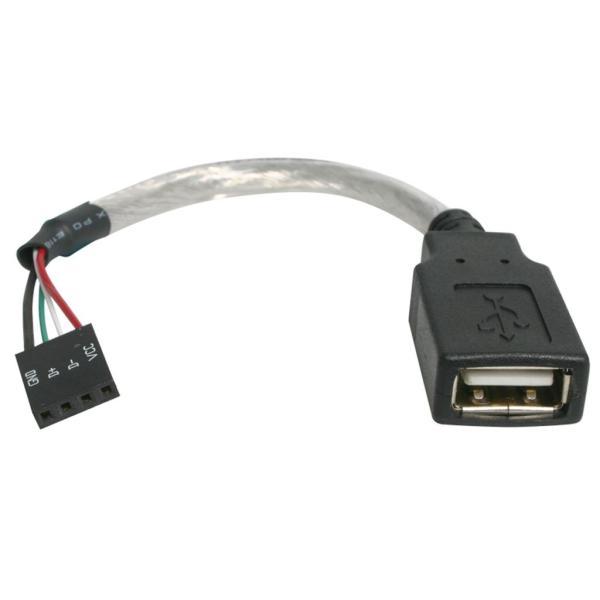 StarTech.com 15cm PCケース/マザーボード接続用USB 2.0ケーブル USB A...