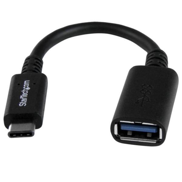 StarTech.com 15cm ブラック USB 3.1 Type-C - USB 3.0 タイ...