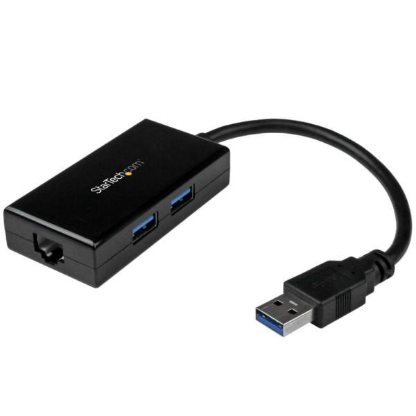 StarTech.com USB 3.0 - ギガビットイーサネット有線LANアダプタ USBハブ(...