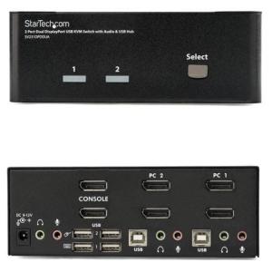 StarTech.com 2ポート デュアルDisplayPort（ディスプレイポート）対応USB接続KVMスイッチ（PC切替器）  SV231DPDDUA｜synnex-outlet