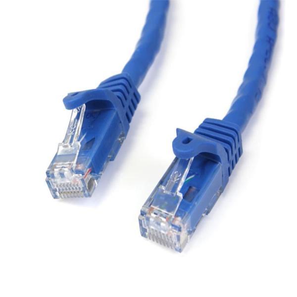 5m カテゴリー6 LANケーブル ブルー RJ45モールディングコネクタ(ツメ折れ防止カバー付き)...