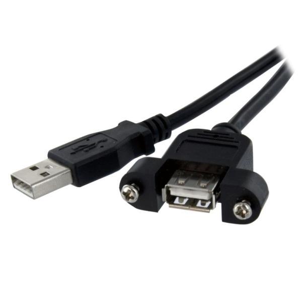 StarTech.com 91cm USB2.0パネルマウント型ケーブル パネルマウント用USB A...