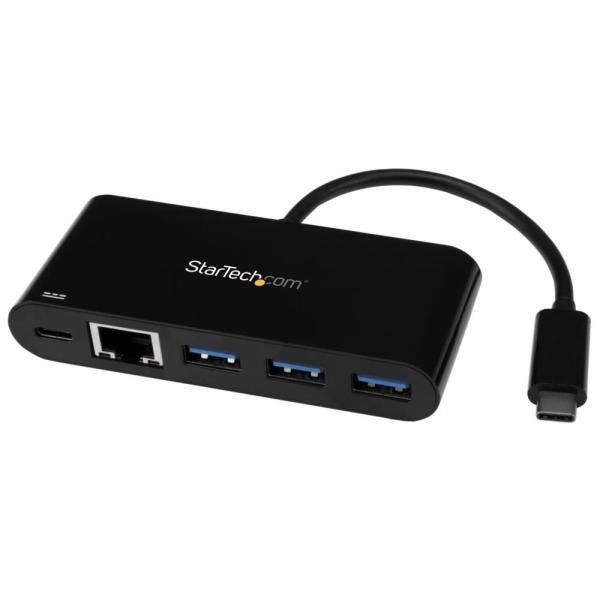 StarTech.com USB Type-C接続3ポート増設USB 3.0ハブ RJ-45ギガビッ...