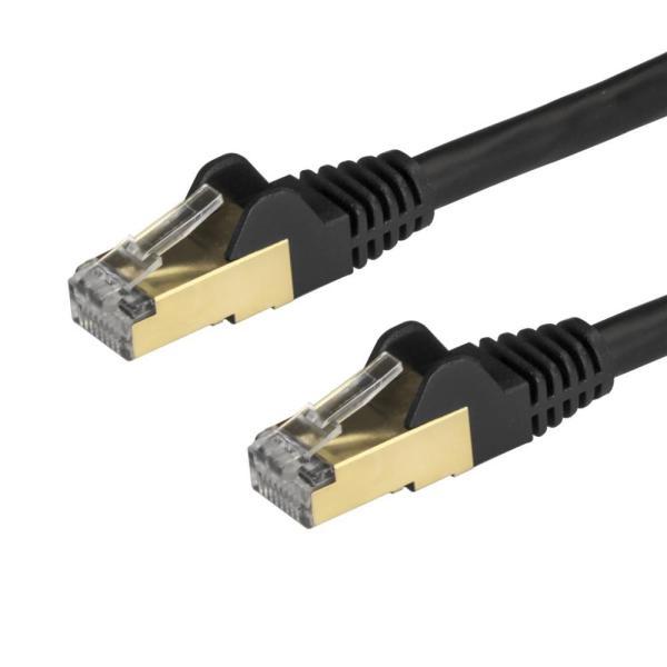 StarTech.com カテゴリ6A対応LANケーブル(0.5m/ブラック) Cat6A STP(...