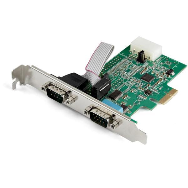 シリアル2ポート増設PCI Expressカード 2xRS232Cポート拡張PCIe接続ボード 16...