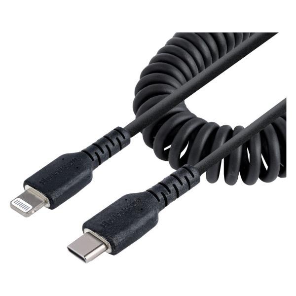 StarTech.com 高耐久Lightning-USB-Cケーブル 1m コイル(伸縮)型/ブラ...