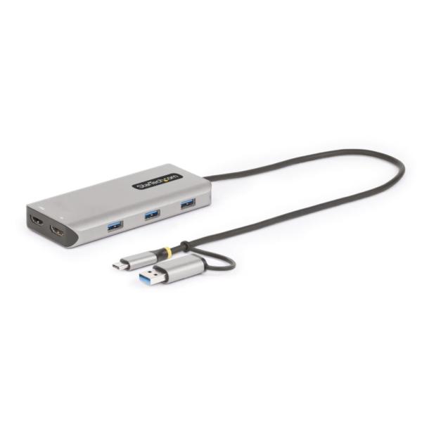 StarTech.com マルチポートアダプター/USB-C + A接続/デュアルモニター/4K30...