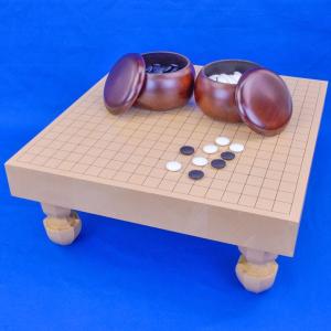 碁盤と碁石 囲碁セット 新桂2寸ハギ足付碁盤セット(蛤碁石22号・桐製角箱