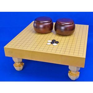囲碁セット 新かや2寸ハギ足付碁盤セット(蛤碁石28号・欅碁笥