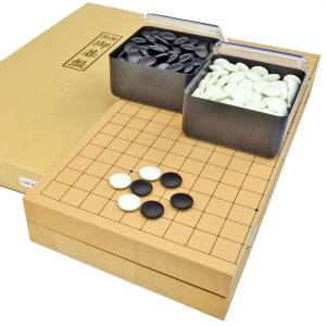 囲碁セット 新桂6号折碁盤セット(ガラス碁石桜・プラ角箱)【囲碁将棋