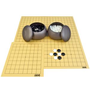 囲碁セット 将碁屋マット19路囲碁盤セット(プラ碁石)【囲碁将棋