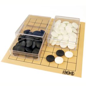 囲碁入門セット 学（将碁屋マット碁盤19路盤と9路盤・プラスチック碁石