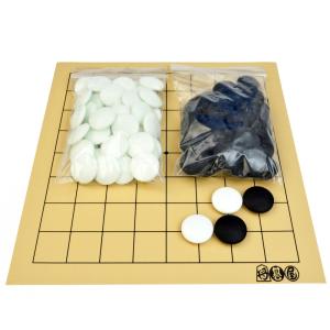囲碁セット 木製9路盤セット（プラ碁石椿・プラ透明箱）囲碁入門用や
