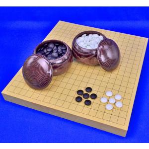 新桂6号折碁盤セット ガラス碁石梅 プラ銘木大 ※打ち味も楽しめる囲碁