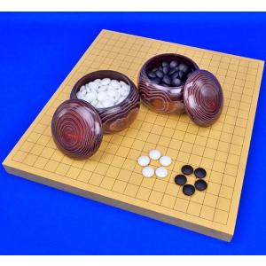囲碁セット 19路9路スライド囲碁盤セット(蛤碁石25号・栗碁笥大)【囲碁