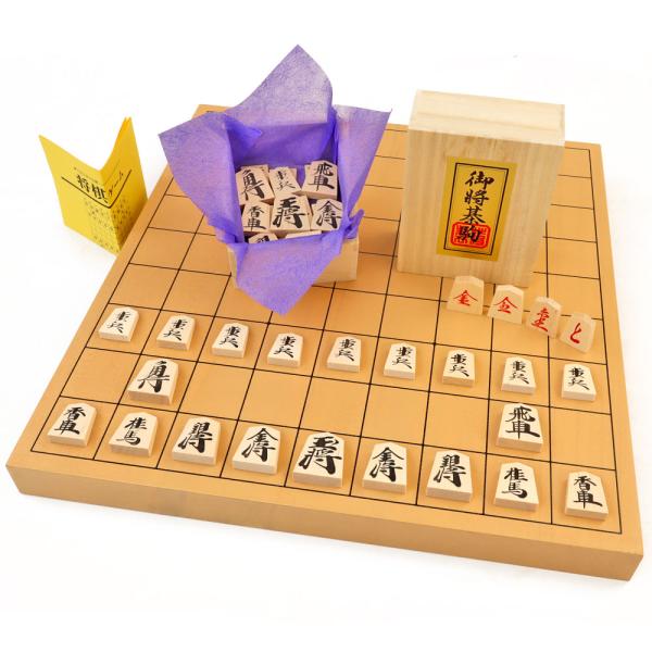 将棋セット　新桂1寸卓上将棋盤セット(木製将棋駒樺材優良押し駒)【囲碁将棋専門店の将碁屋】
