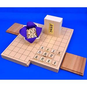 将棋セット 国産栓2寸一枚板卓上将棋盤セット(木製将棋駒黄楊上彫駒