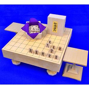 新かや6寸足付将棋盤セット（将棋駒薩摩産本黄楊特上彫源兵衛清安書