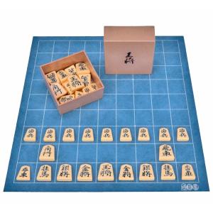 将棋セット　将碁屋マット将棋盤（デニム柄）セット(プラ将棋駒王将)【囲碁将棋専門店の将碁屋】