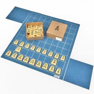 将棋セット 将碁屋マット将棋盤（革柄）セット(プラ将棋駒王将・駒台