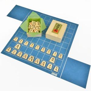 将棋セット　将碁屋マット将棋盤（デニム柄）セット(将棋駒樺材優良押し駒・駒台付き)【囲碁将棋専門店の将碁屋】