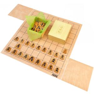 花風柄の将碁屋マット将棋盤セット(木製普及将棋駒・駒台)※少し艶やかな和風感のある花風のような柄の塩ビ将棋盤セット