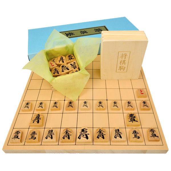 新桂6号折将棋盤セット(木製普及将棋駒※不織布付・将棋のルールと駒の動かし方用紙・紙製将棋盤)【囲碁...