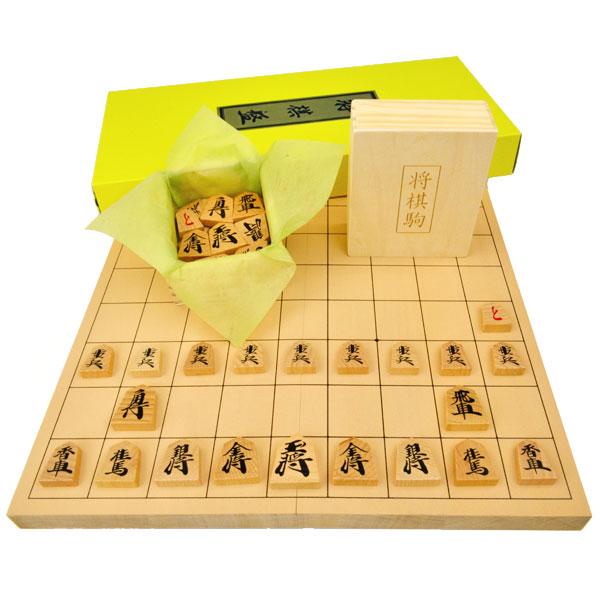 新桂7号折将棋盤セット(木製普及将棋駒※不織布付・将棋のルールと駒の動かし方用紙・紙製将棋盤)