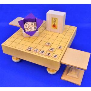 将棋セット 新かや2寸一枚板足付将棋盤セット(木製将棋駒白椿上彫駒