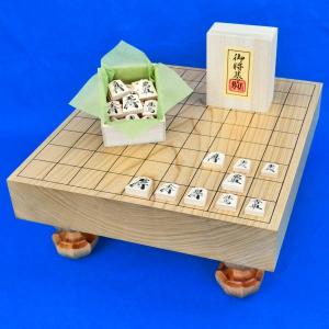 新かや6寸足付将棋盤セット（将棋駒薩摩産本黄楊特上彫源兵衛清安書