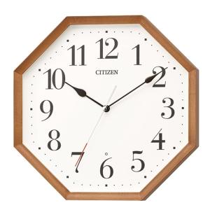 CITIZEN シチズン 木枠 電波 掛け時計  8MY531-006  茶色 プレート文字刻印可能｜syohbido-store