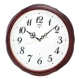 日本野鳥の会 四季の野鳥 報時掛時計408 木枠 茶色 8MN408SR06 電波